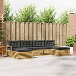 vidaXL Ensemble de canapés d'extérieur 6 pc Blanc et anthracite