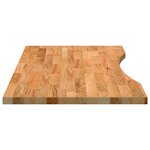 vidaXL Dessus de bureau marron clair bois chêne massif rectangulaire