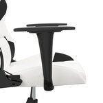vidaXL Chaise de jeu Blanc et noir Similicuir