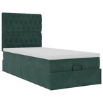 vidaXL Cadre de lit ottoman avec matelas vert foncé 80x200 cm velours