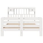 vidaXL Lit bibliothèque sans matelas blanc 140x190 cm bois pin massif