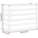 vidaXL Jardinière Ivoire 100 x 40 x 75 cm Acier