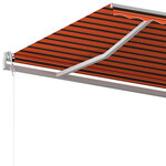 vidaXL Auvent manuel rétractable avec poteaux 6x3 m Orange et marron