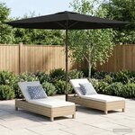 vidaXL Parasol de jardin 270 x 270 cm Polyester Rectangulaire Noir
