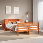 vidaXL Lit bibliothèque sans matelas cire marron 160x200 cm pin massif