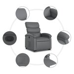 vidaXL Fauteuil inclinable électrique gris similicuir