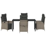 vidaXL Ensemble de salle à manger de jardin 5 pièces en rattan poly gris