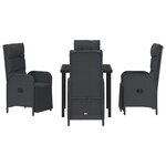 vidaXL Ensemble de salle à manger pour jardin 5 Pièces Noir Poly rotin