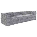vidaXL Coussin 3 Pièces Gris clair 70 x 70 x 54 cm Polyester
