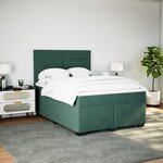 vidaXL Sommier à lattes de lit et matelas Vert foncé 140x190cm Velours