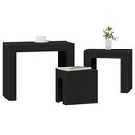 vidaXL Tables gigognes 3 Pièces Chêne noir Bois d'ingénierie