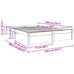 vidaXL Cadre de lit Cire marron 150 x 200 cm Bois de Pin Massif