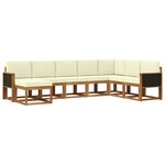 vidaXL Ensemble de canapés d'extérieur 8 pc Naturel et Crème