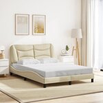 vidaXL Cadre de lit sans matelas crème 120x200 cm tissu