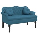 vidaXL Banc avec coussins bleu 120 5x65x75 cm velours