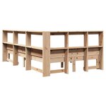 vidaXL Lit bibliothèque sans matelas 120x190 cm bois de pin massif