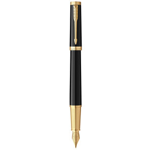 Stylo plume PARKER INGENUITY  Noir  Finition dorée  Plume Moyenne  cartouche d'encre noire  coffret cadeau