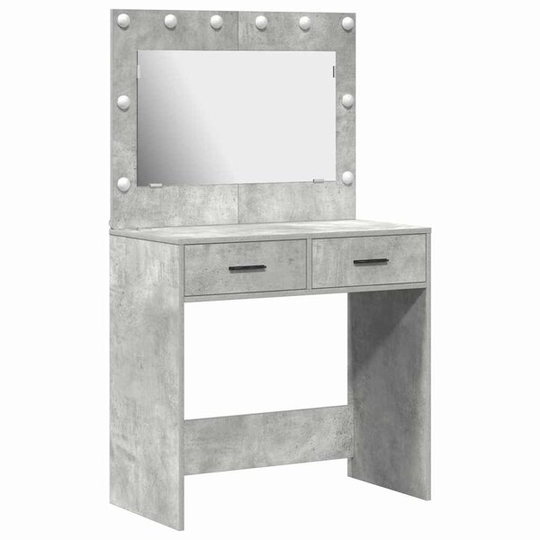 vidaXL Coiffeuse Gris béton 78.5 x 41 x 135 cm Bois d'ingénierie