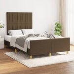 vidaXL Cadre de lit avec tête de lit marron foncé 120x200 cm Tissu