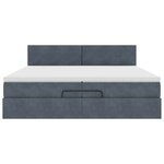 VidaXL Cadre de lit ottoman avec matelas gris foncé 200x200 cm velours