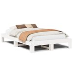 vidaXL Cadre de lit sans matelas blanc 120x200 cm bois de pin massif
