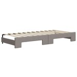 vidaXL Lit de jour avec gigogne et matelas taupe 80x200 cm tissu