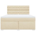 vidaXL Sommier à lattes de lit avec matelas Crème 180x200 cm Tissu
