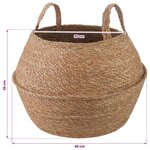 vidaXL Pot de plante avec poignées 2 pc Naturel Ø 45 x 36 cm