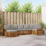 vidaXL Ensemble de canapés d'extérieur 7 pc Gris Naturel et Clair