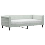 vidaXL Lit de jour avec matelas gris clair 90x190 cm velours