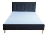 Lit rembourré tissu 160 x 200 noir