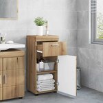 vidaXL Cabinet de salle de bain avec stockage TULUM chêne artisanal