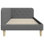 vidaXL Cadre de lit d'angle Gris foncé 90 x 190 cm tissu