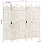 vidaXL Cloison de séparation 5 panneaux Blanc 200x165 cm Bois manguier