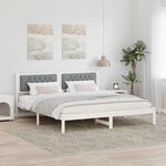 vidaXL Cadre de lit Gris clair 160 x 200 cm Pin massif