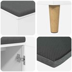 vidaXL Banc d'entrée avec coussin avec stockage Blanc 60 x 38 x 46 cm