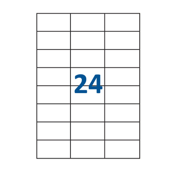 Lot de 3000 Planches étiquettes autocollantes pour Timbres sur feuille A4 : 70 x 37 mm (24 étiquettes par feuille)