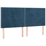 vidaXL Cadre de lit sans matelas bleu foncé velours