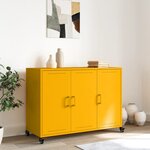 vidaXL Buffet jaune moutarde 100 5x39x72 cm acier