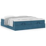 VidaXL Cadre de lit ottoman avec matelas bleu foncé 180x200 cm velours