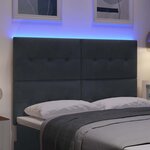 vidaXL Tête de lit avec des lumières à LED Réglable Gris 80 cm Velours