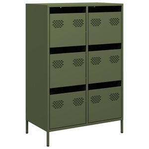 vidaXL Buffet haut vert olive 68x39x101 5 cm acier
