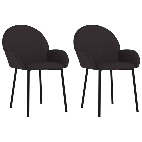 vidaXL Chaises à manger lot de 2 noir similicuir