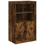vidaXL Buffet avec lumières LED chêne fumé 162x37x100 cm