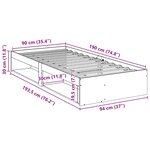 vidaXL Lit de jour sans matelas 90x190 cm bois de pin massif