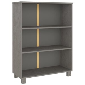 vidaXL Bibliothèque HAMAR Gris clair 85x35x112 cm Bois de pin massif