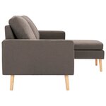 vidaXL Canapé à 3 places avec repose-pied Taupe Tissu