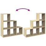 vidaXL Étagère séparatrice de pièce 3 niveaux chêne sonoma 99x29x99 cm