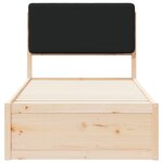 vidaXL Cadre de lit avec tête de lit rembourrée Noir 100 x 200 cm