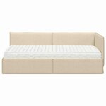 vidaXL Cadre de lit d'angle avec matelas 2 pc Crème 90 x 190 cm